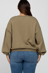 Olive Soft Pullover Plus Sweatshirt