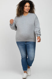 Heather Grey Soft Pullover Maternity Plus Sweatshirt