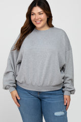 Heather Grey Soft Pullover Maternity Plus Sweatshirt