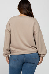 Light Mocha Soft Pullover Plus Sweatshirt