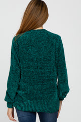 Forest Green Chenille Knit Maternity Sweater