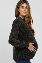 Charcoal Chenille Knit Maternity Sweater