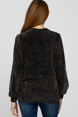 Charcoal Chenille Knit Maternity Sweater