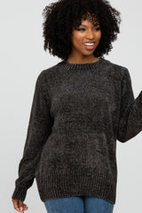 Charcoal Chenille Knit Maternity Sweater