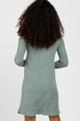 Sage Ribbed Turtleneck Dress