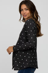 Black Polka Dot Layered Front Maternity/Nursing Top