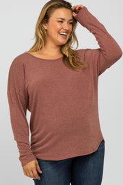 Burgundy Racerback Cutout Maternity Plus Top