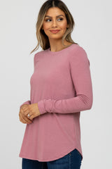 Mauve Basic Long Sleeve Top