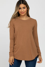 Camel Basic Long Sleeve Top