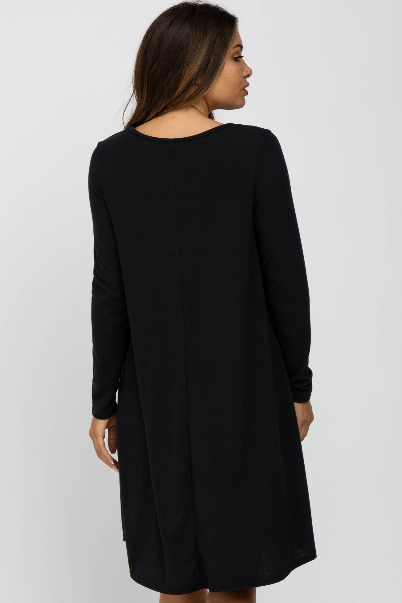 Black Knit Basic Maternity Dress– PinkBlush