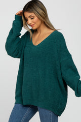 Teal V-Neck Soft Sweater