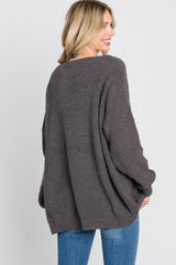 Charcoal V-Neck Soft Sweater