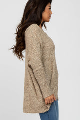 Taupe Boat Neck Dolman Sleeve Sweater