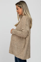 Taupe Boat Neck Dolman Sleeve Maternity Sweater