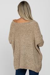 Taupe Boat Neck Dolman Sleeve Maternity Sweater