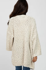 Beige Soft Popcorn Knit Cardigan