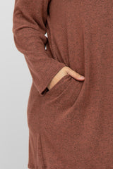 Rust Brushed Knit Plus Cardigan