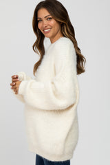 Ivory Fuzzy Chunky Knit Maternity Sweater