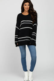 Black Striped Knit Sweater