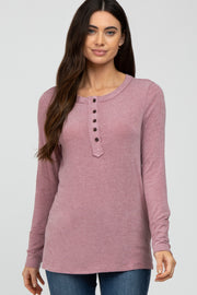 Mauve Button Up Long Sleeve Top