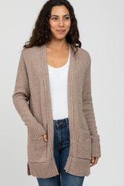 Taupe Popcorn Knit Cardigan