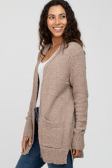 Taupe Popcorn Knit Cardigan