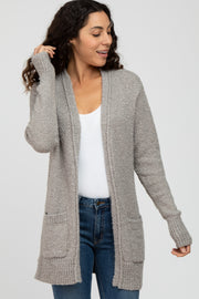 Grey Popcorn Knit Cardigan