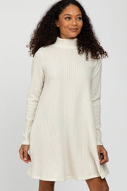 Ivory Brushed Mock Neck Dress