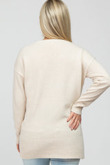 Cream Knit Long Sleeve Maternity Sweater