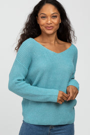 Blue Knot Back Sweater