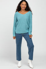 Blue Knot Back Sweater