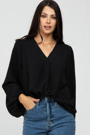 Black V Neck Blouse