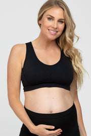 Black Triangle Cut Out Maternity Sports Bra