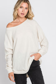 Ivory Brushed Ribbed Long Sleeve Top