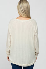 Ivory Brushed Ribbed Long Sleeve Maternity Top