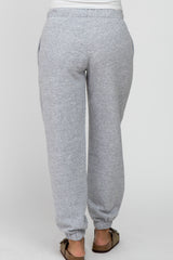 Heather Grey Ripped Knee Maternity Sweatpants