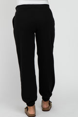 Black Ripped Knee Maternity Sweatpants