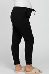 Black Distressed Maternity Joggers