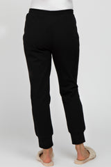 Black Distressed Maternity Joggers