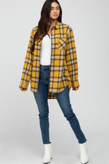 Yellow Plaid Button Down Top