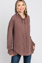 Mocha Soft Brushed Hooded Top