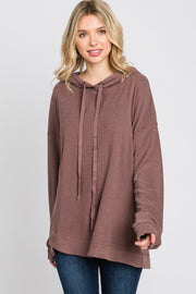 Mocha Soft Brushed Hooded Top