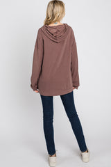 Mocha Soft Brushed Hooded Top