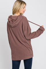 Mocha Soft Brushed Hooded Top