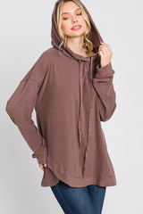 Mocha Soft Brushed Hooded Top