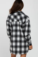 Black Plaid Flannel Shacket