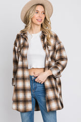 Brown Plaid Flannel Shacket