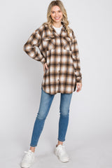 Brown Plaid Flannel Shacket