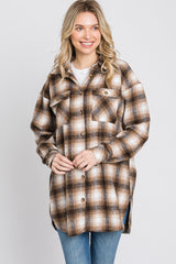 Brown Plaid Flannel Shacket