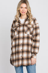 Brown Plaid Flannel Shacket